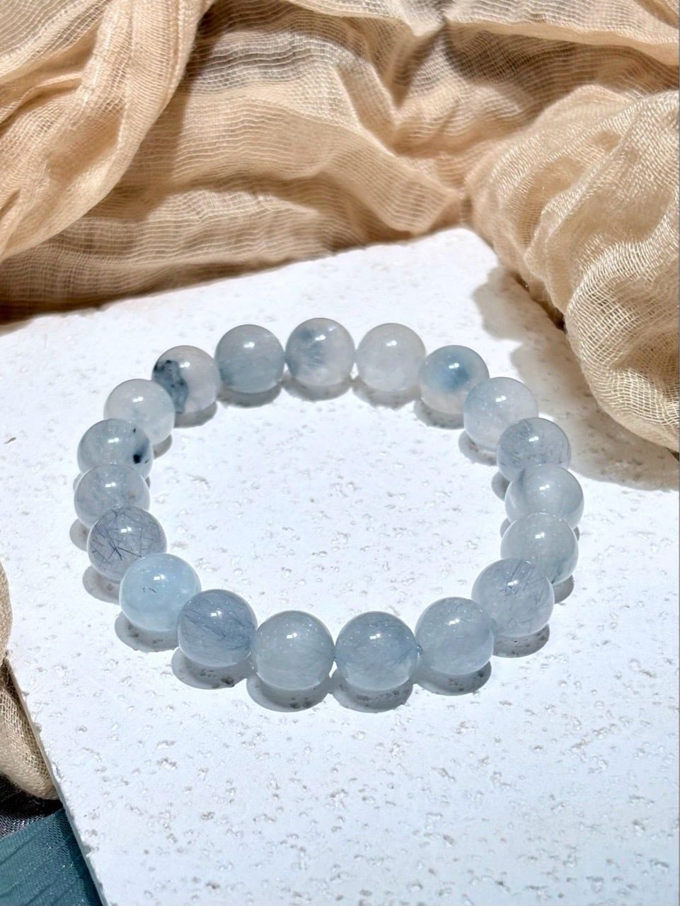  Vòng tay Thạch anh Tóc Xanh Dương - Dumortierite 