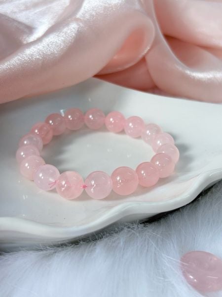  High Quality | Vòng tay Rose Quartz Thạch Anh Hồng 