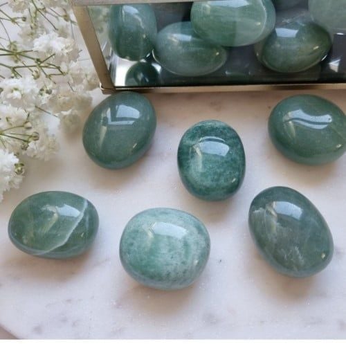  Tumbled đá Aventurine (gr) Viên đá Thạch Anh Xanh 