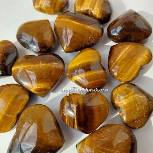  Tiger's Eye Heart (gr) Tim Đá Mắt Hổ 