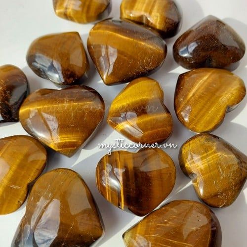  Tiger's Eye Heart (gr) Tim Đá Mắt Hổ 