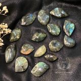  Mặt Labradorite hình chiếc lá | Mặt đá Hắc Nguyệt Quang | 