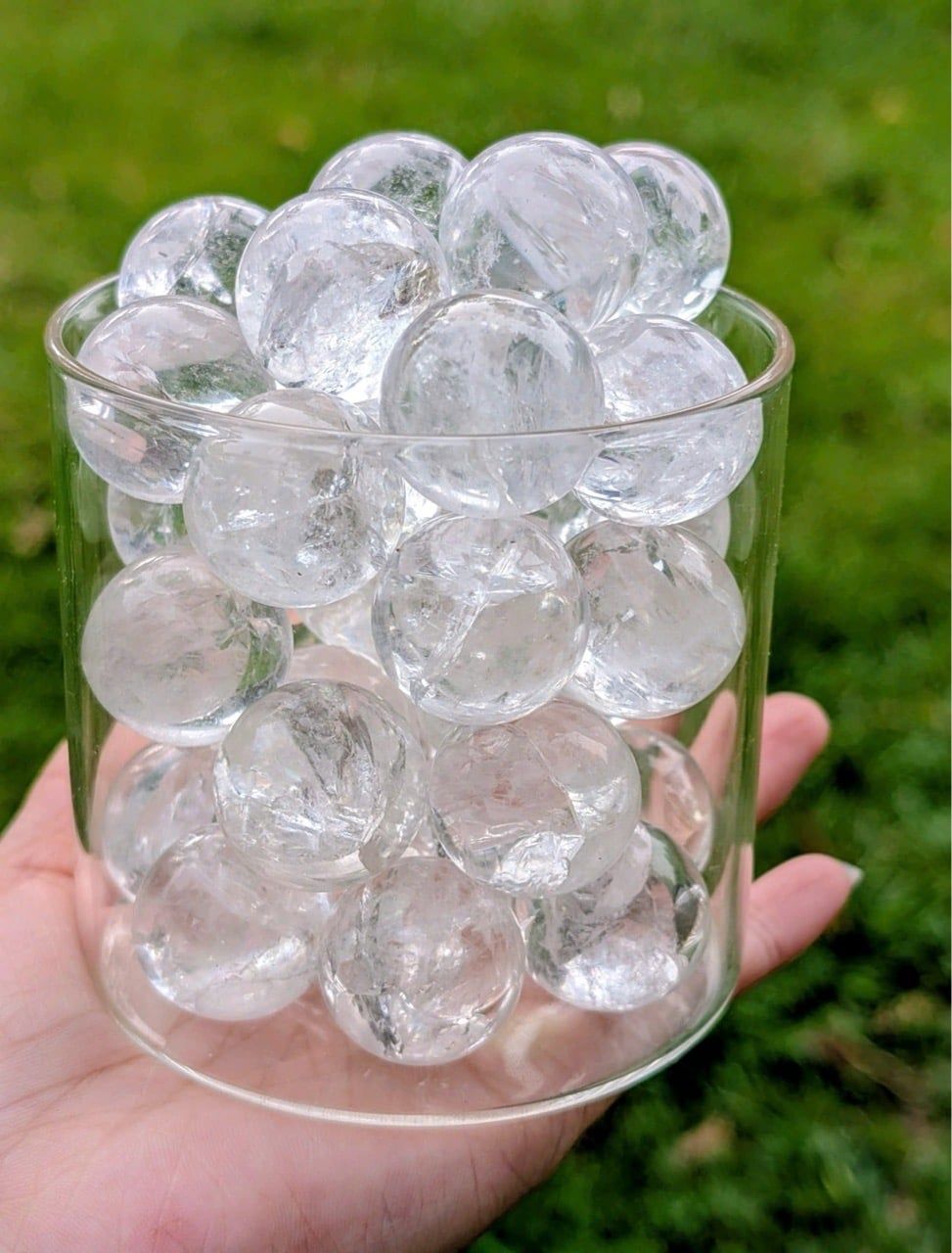  Viên ~2cm | Cầu Rainbow Clear Quartz Thạch Anh Trắng Cầu Vồng 