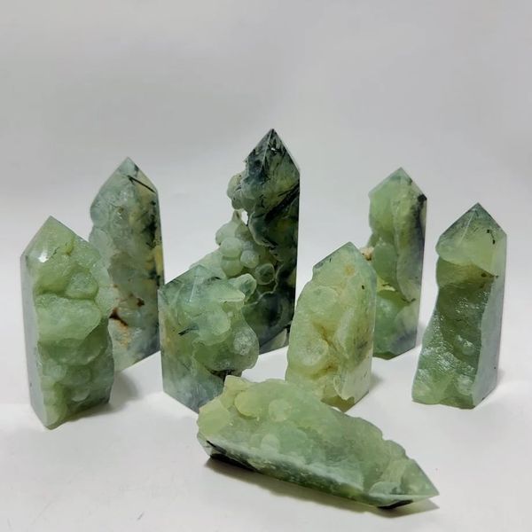  Trụ đá Prehnite (gr) đá Tóc Xanh / Cẩm thạch mặt trời 