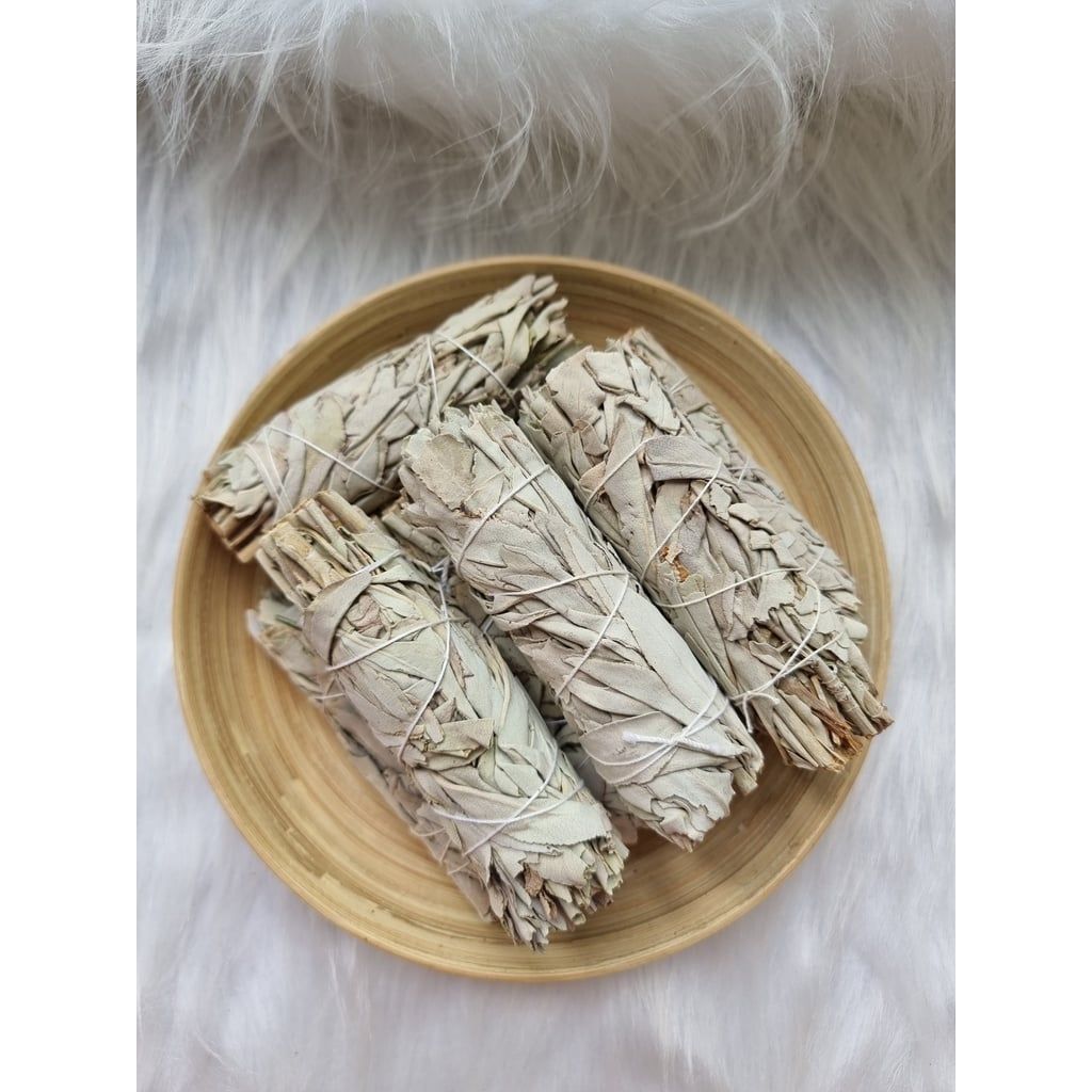  Xô thơm trắng White Sage Bó sage Thanh Tẩy 
