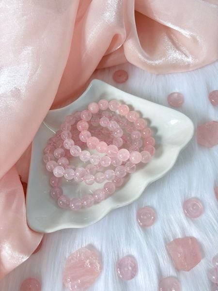  High Quality | Vòng tay Rose Quartz Thạch Anh Hồng 