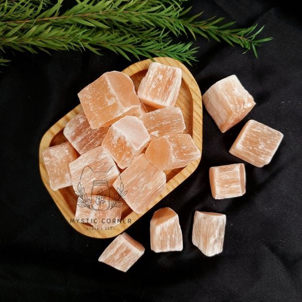  VUÔNG - Orange Selenite Cube (gr) Satin spar / Selenite Cam vuông 