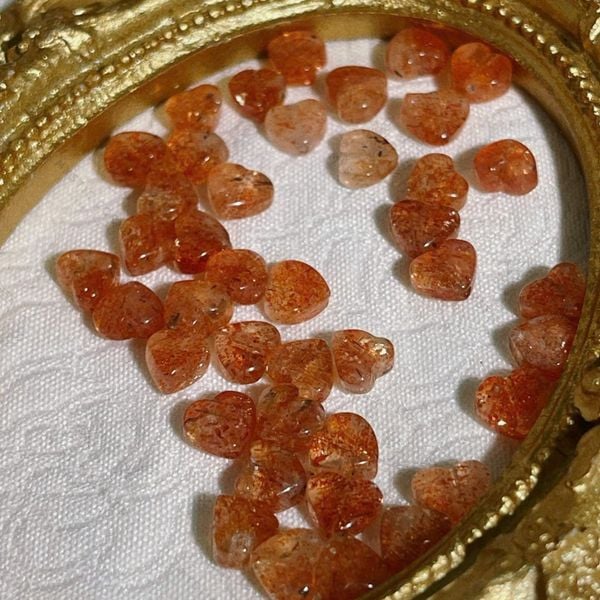 Charm Sunstone Heart High Quality (v) Tim đá Mặt Trời 