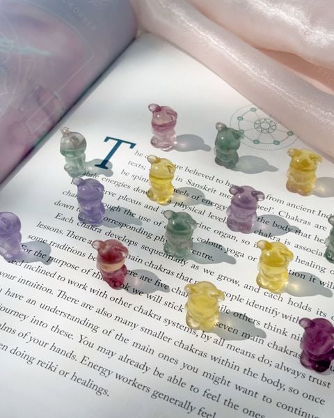  Charm Fluorite ( Hoa - Nơ - Hồ Ly - Tim - Gấu - Kitty - Bướm - Rồng ...) 