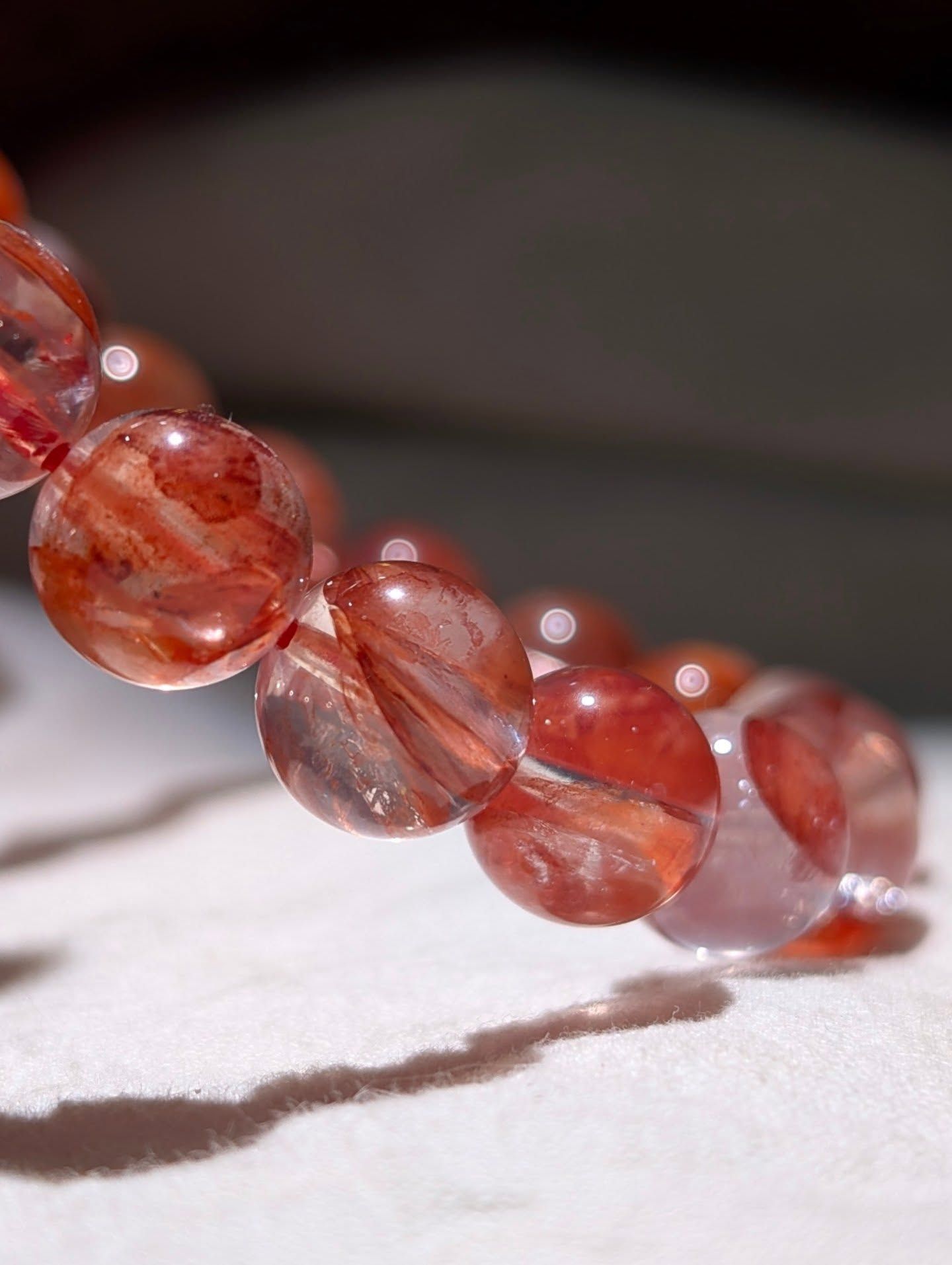  Vòng tay Red Fire Quartz ( Thạch anh Hematoid (Hematoid Quartz) ) - Đá Thạch Anh Lửa 