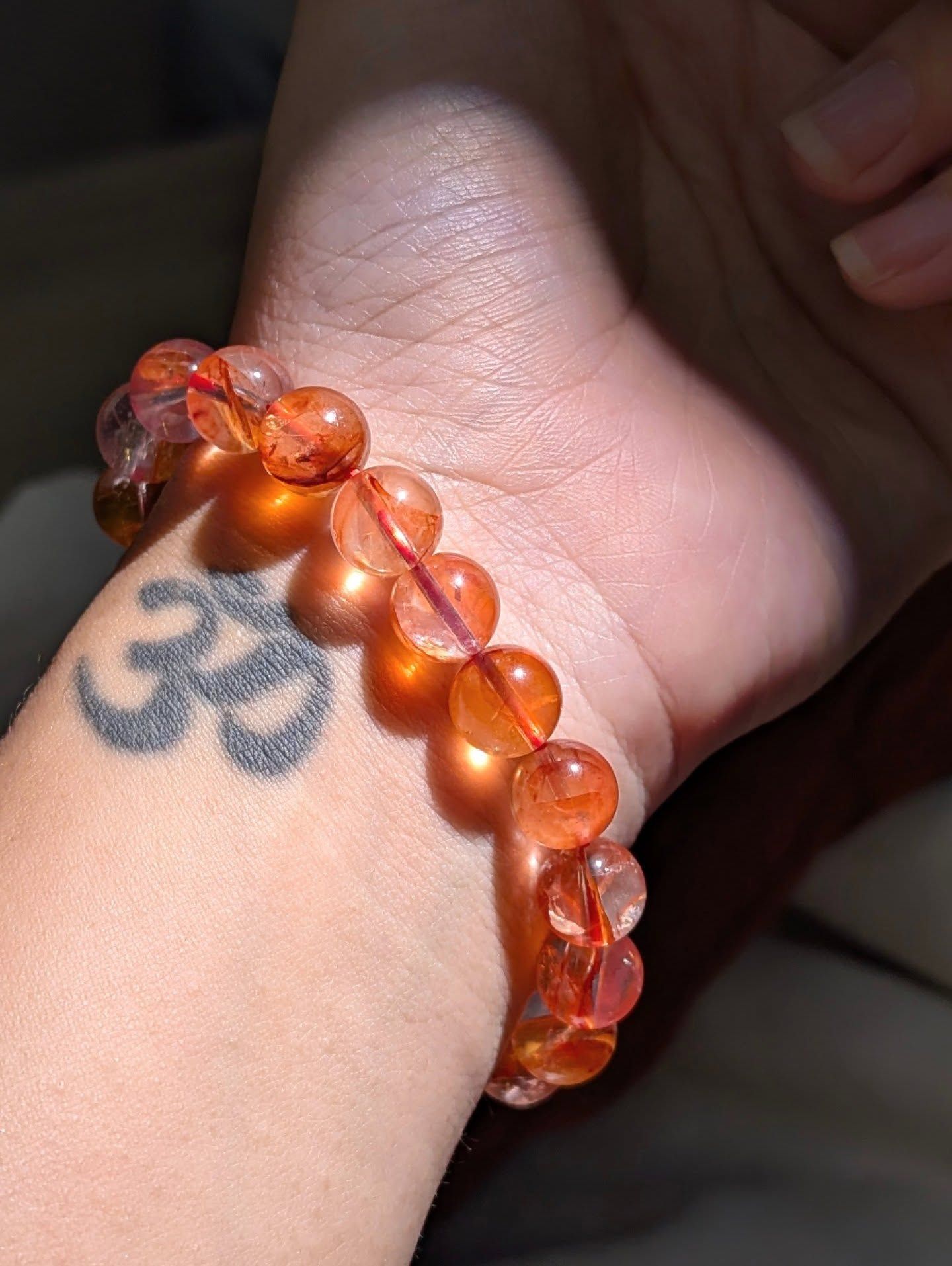  Vòng tay Red Fire Quartz ( Thạch anh Hematoid (Hematoid Quartz) ) - Đá Thạch Anh Lửa 