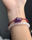  Vòng tay macrame tumbled thạch anh Tím ( Amethyst ) 