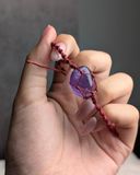  Vòng tay macrame tumbled thạch anh Tím ( Amethyst ) 