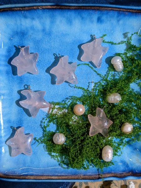  Mặt Dây Ngôi Sao Biển Thạch Anh Hồng (Rose Quartz) 