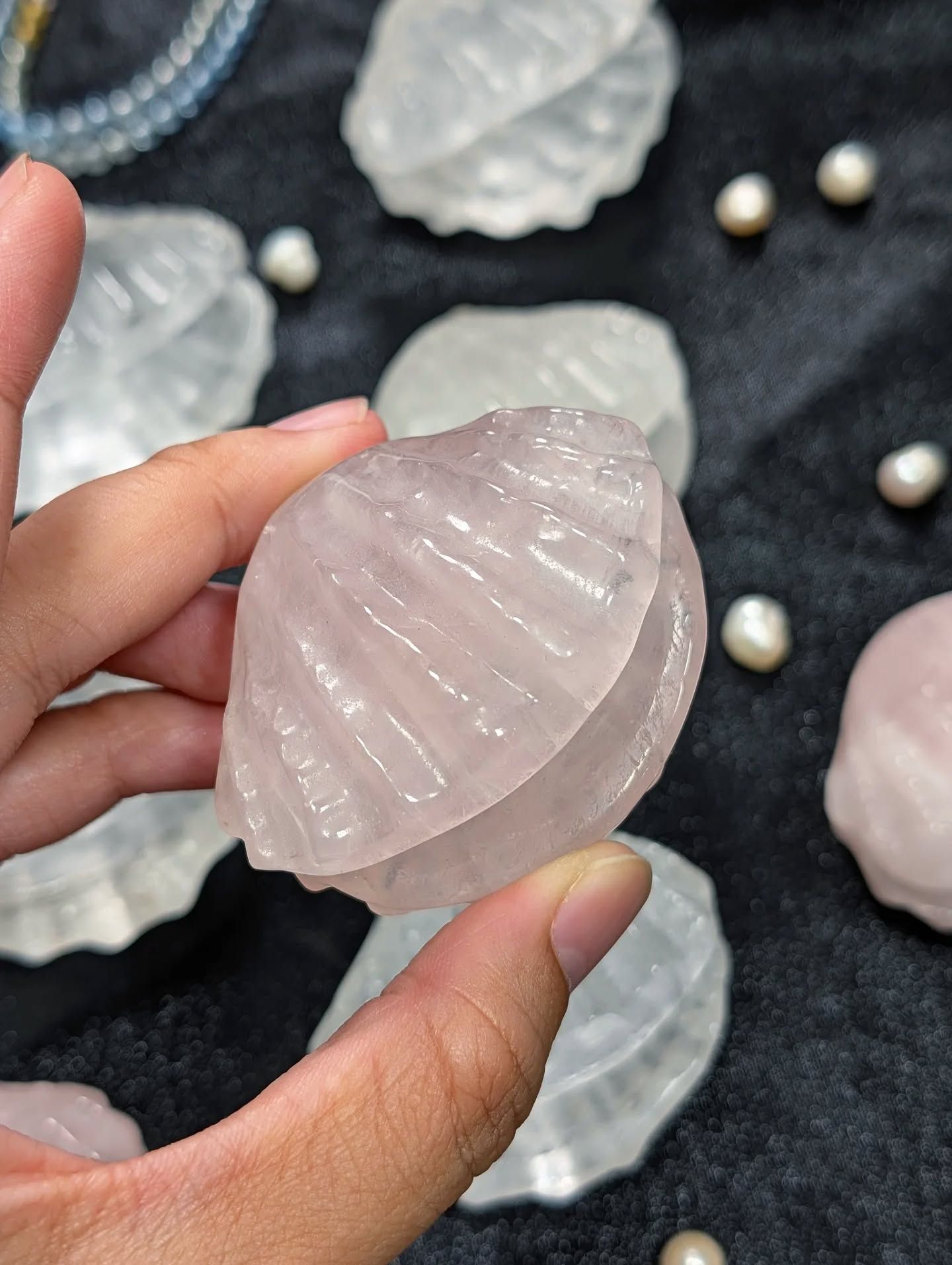  Sò đá Thạch anh Trắng / Hồng ( Clear Quartz / Rose Quartz ) 