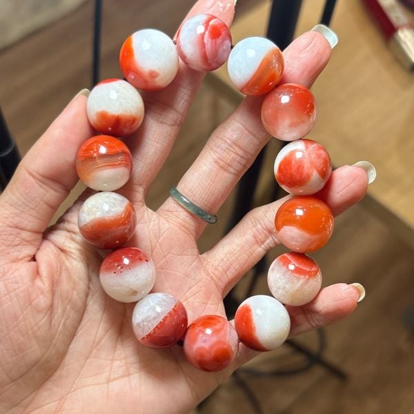  Vòng Mã Não Đỏ Carnelian 16li - 17li 