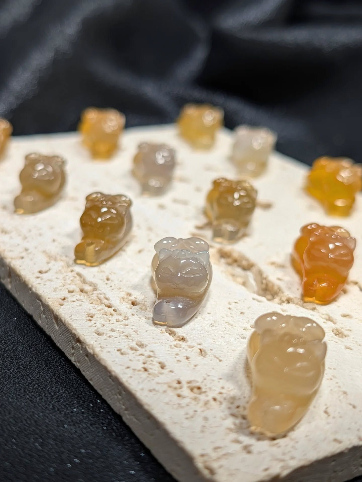  Charm Mèo Lười Mã Não (Agate) 