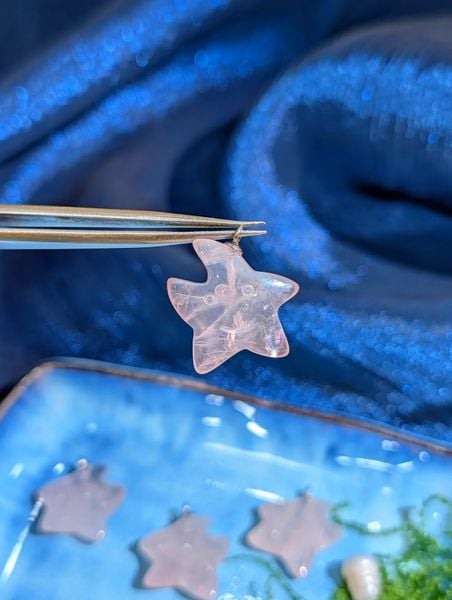  Mặt Dây Ngôi Sao Biển Thạch Anh Hồng (Rose Quartz) 