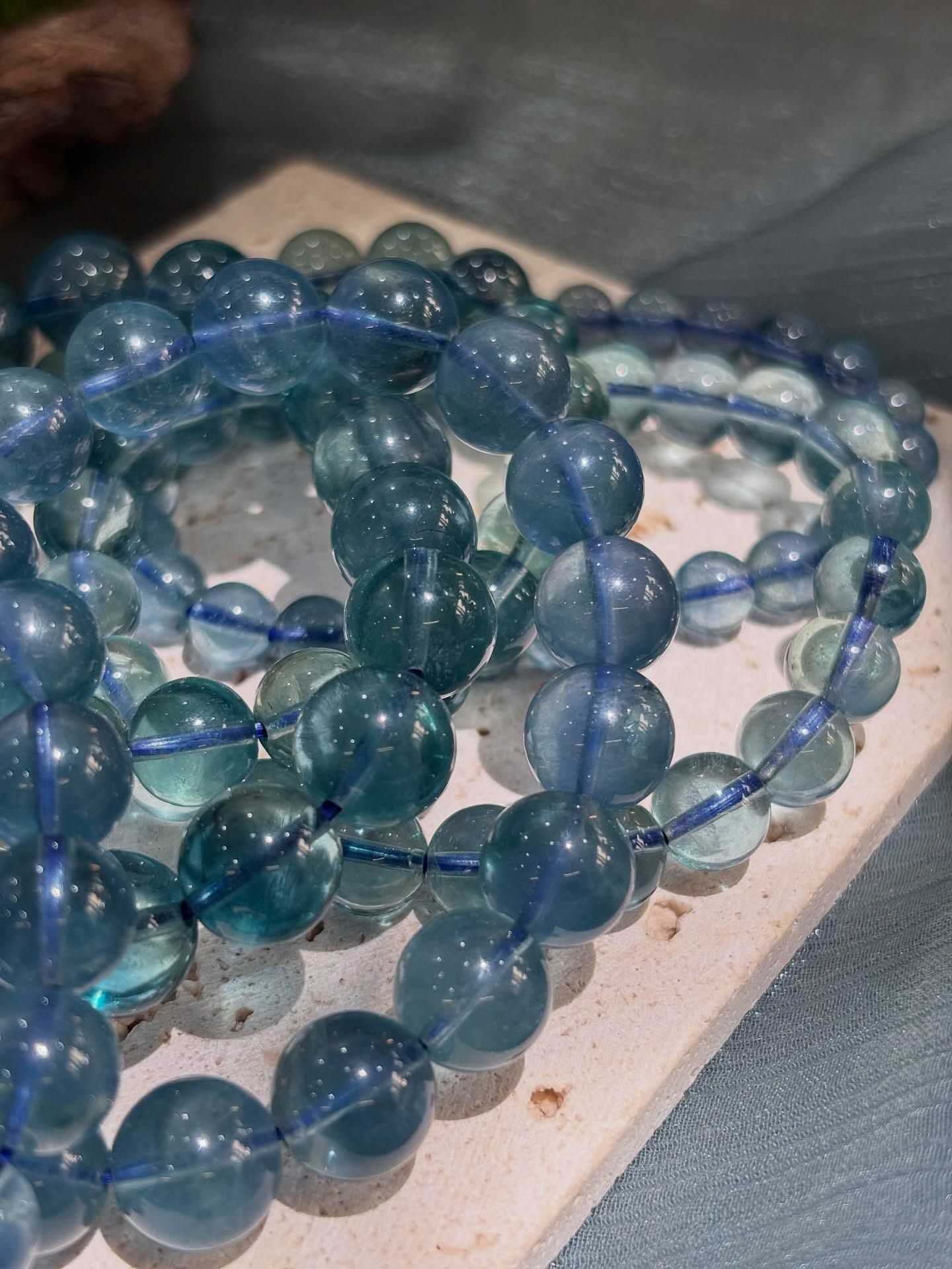  Vòng tay đá Blue Fluorite ( Fluorite Xanh Dương ) 