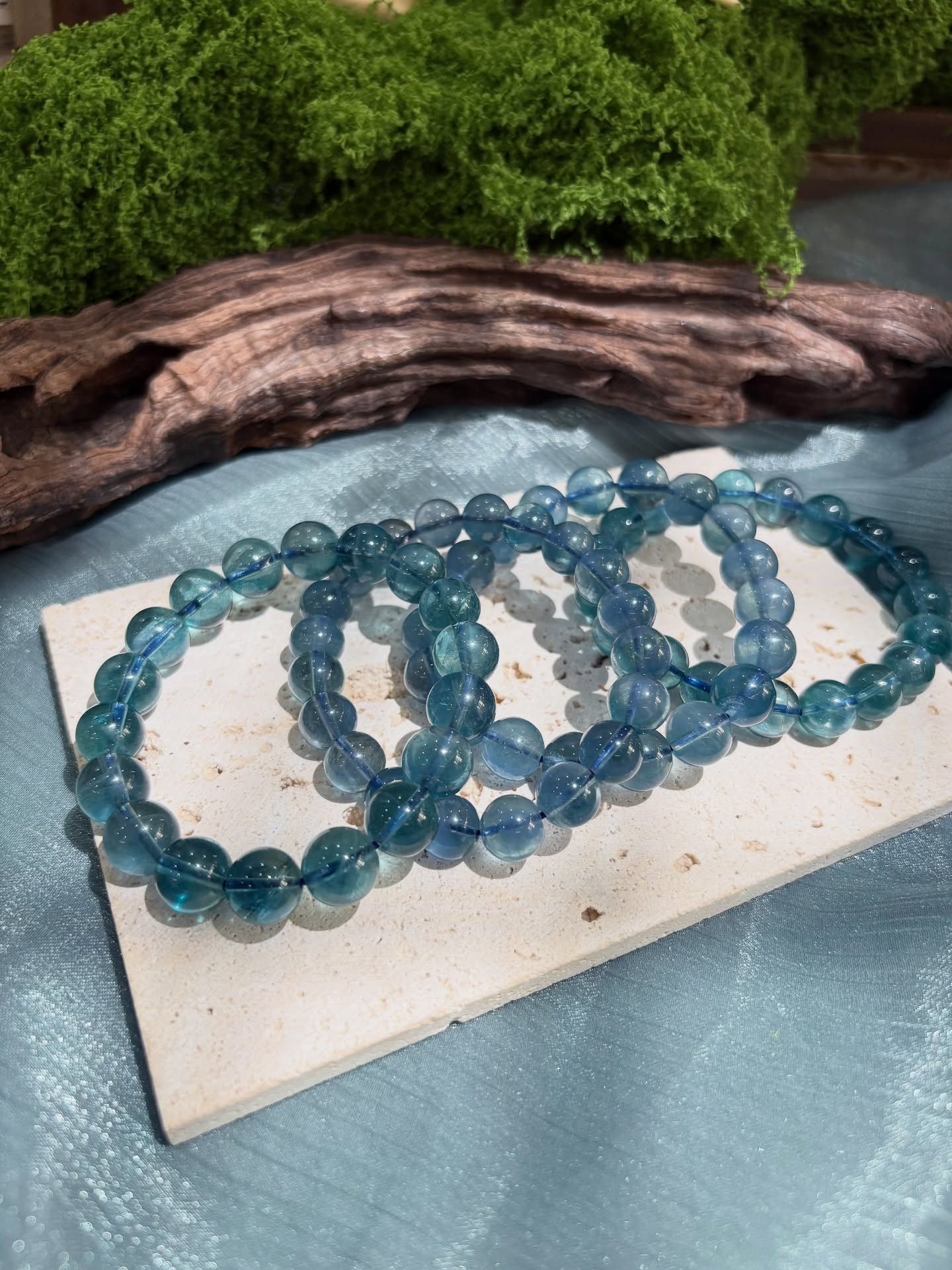  Vòng tay đá Blue Fluorite ( Fluorite Xanh Dương ) 