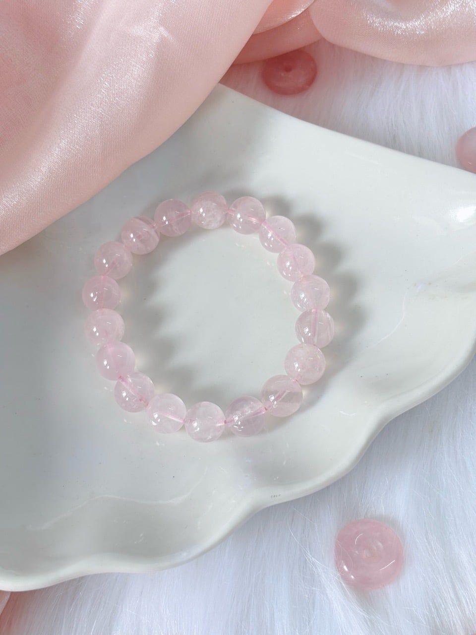  High Quality | Vòng tay Rose Quartz Thạch Anh Hồng 