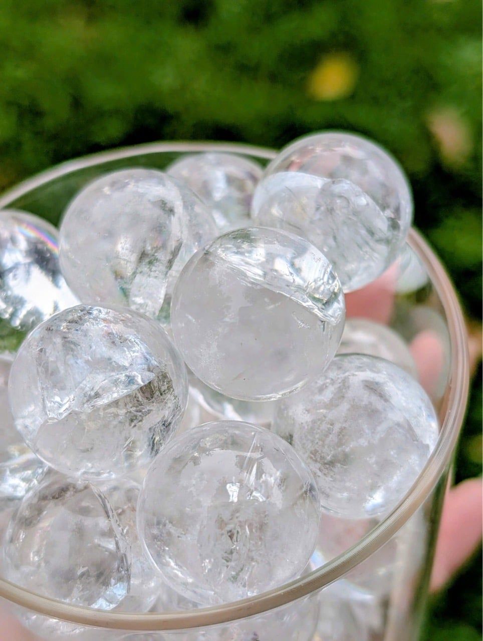  Viên ~2cm | Cầu Rainbow Clear Quartz Thạch Anh Trắng Cầu Vồng 