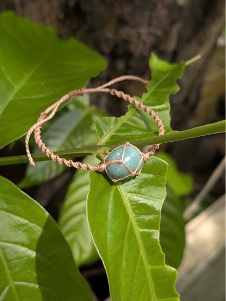  Vòng tay Aventurine Thắt Macrame Handmade | Dây Nâu 