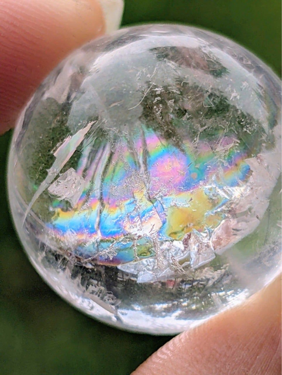  Viên ~2cm | Cầu Rainbow Clear Quartz Thạch Anh Trắng Cầu Vồng 