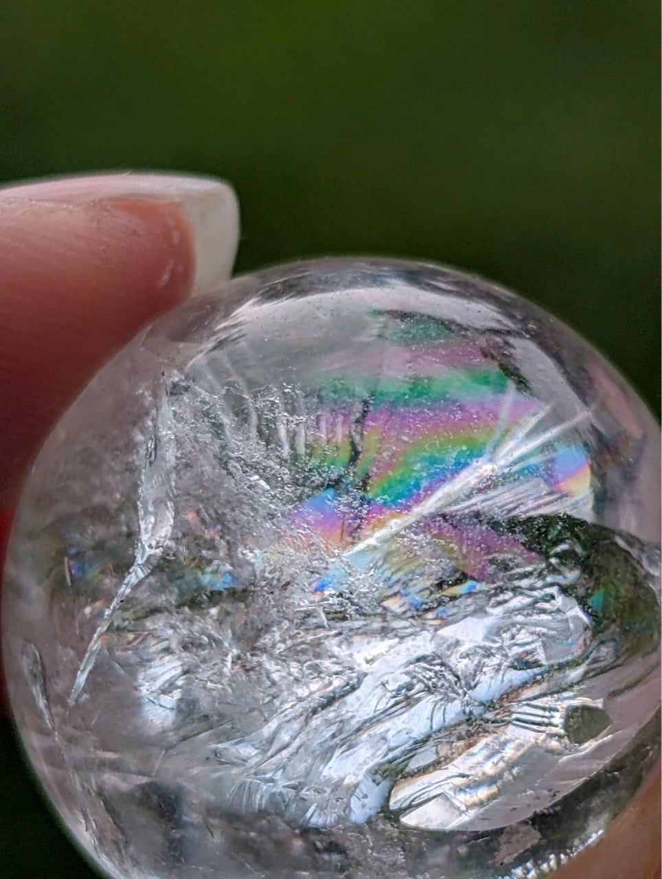  Viên ~2cm | Cầu Rainbow Clear Quartz Thạch Anh Trắng Cầu Vồng 