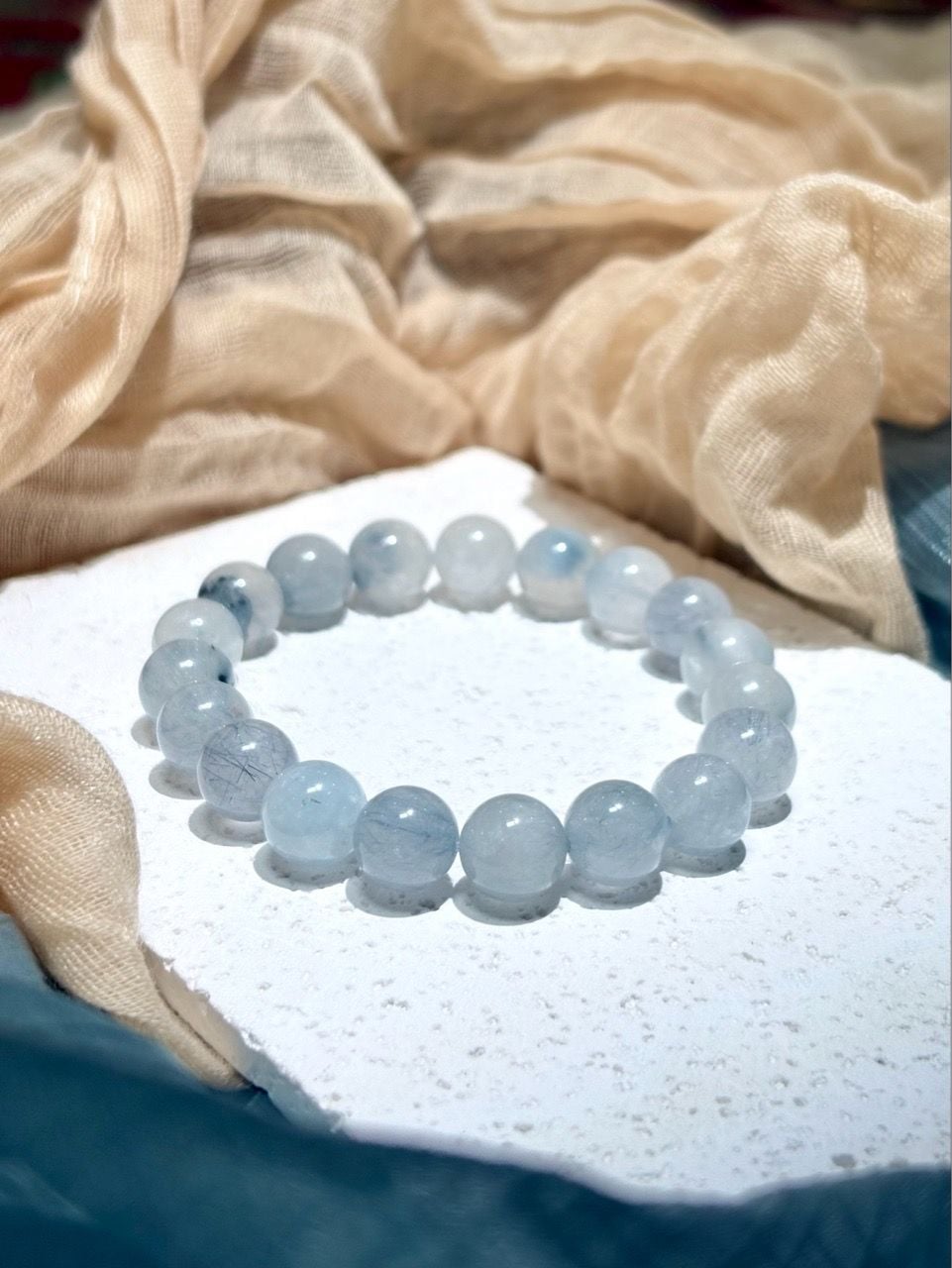  Vòng tay Thạch anh Tóc Xanh Dương - Dumortierite 