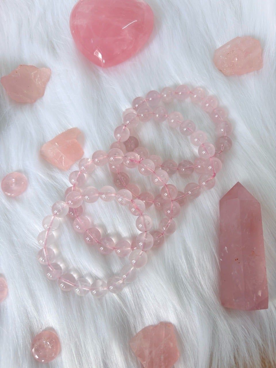  High Quality | Vòng tay Rose Quartz Thạch Anh Hồng 