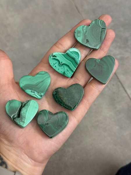  Tim đá Malachite (1 tim) Tim đá Lông Công 