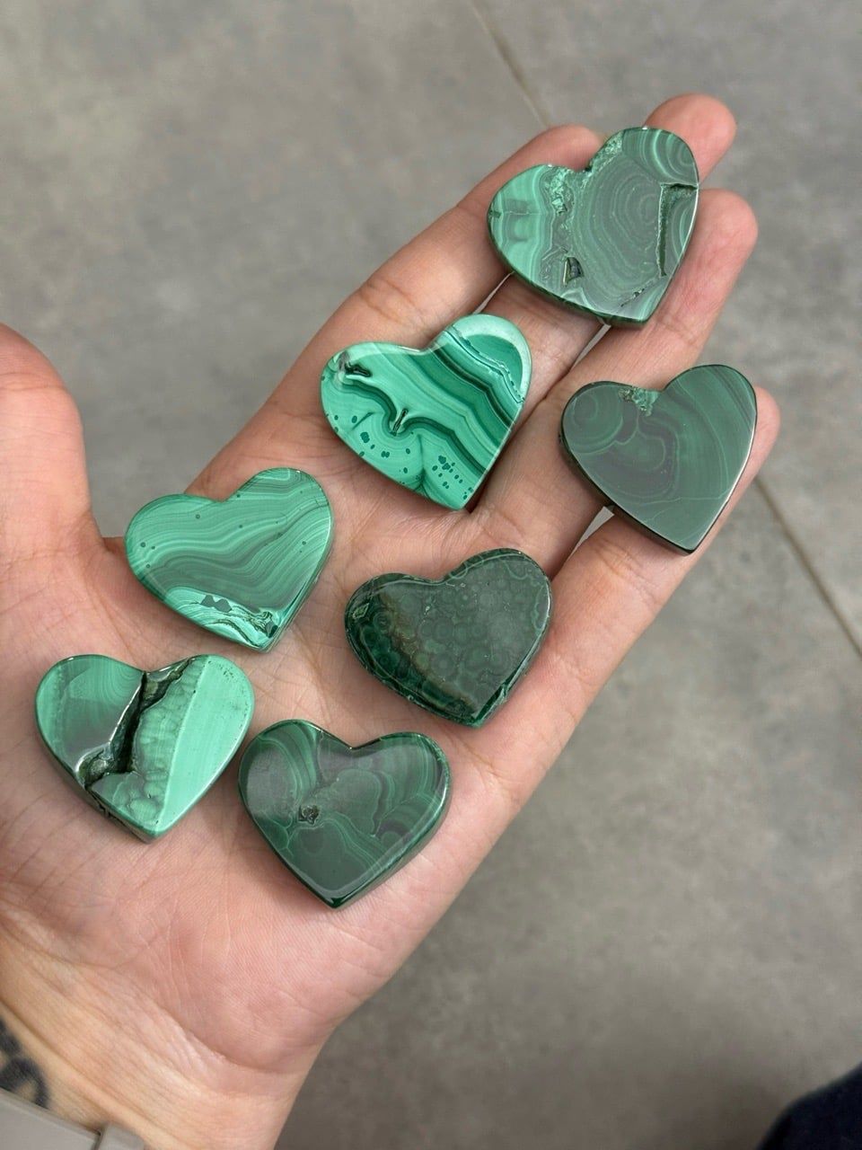  Tim đá Malachite (1 tim) Tim đá Lông Công 