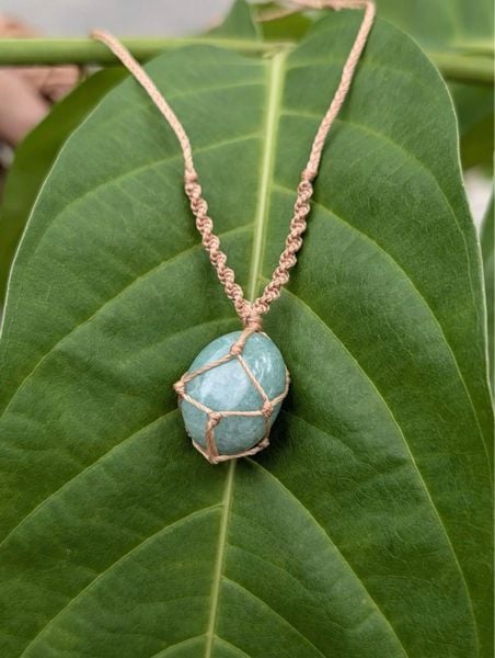  Dây chuyền Aventurine Thắt Macrame Handmade | Dây Nâu 