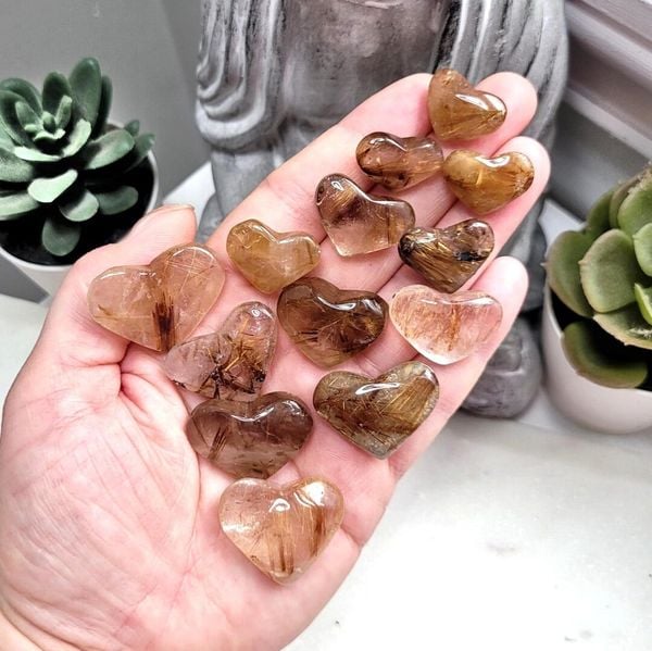  Rutilated Quartz Heart (gr) Trái Tim Thạch Anh Tóc 