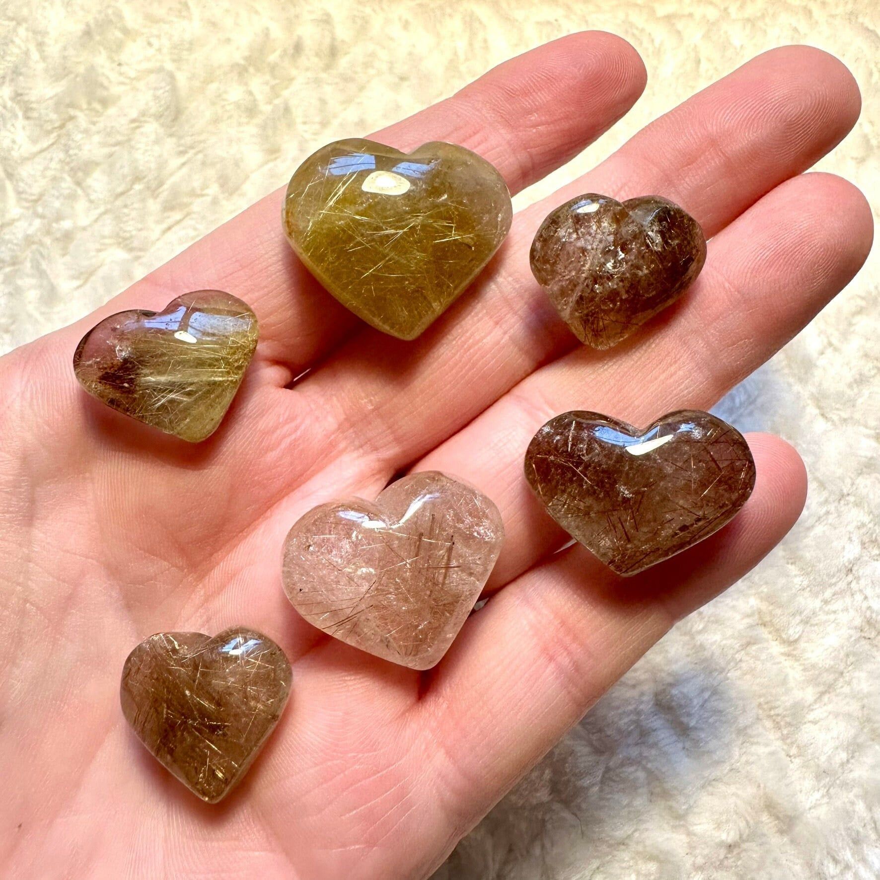  Rutilated Quartz Heart (gr) Trái Tim Thạch Anh Tóc 