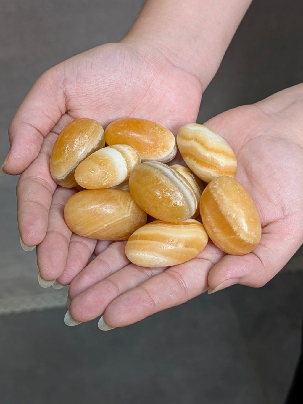  Viên đá Yellow Banded Calcite, đá thanh tẩy bài Tarot, Reiki, thiền định, năng lượng tích cực 