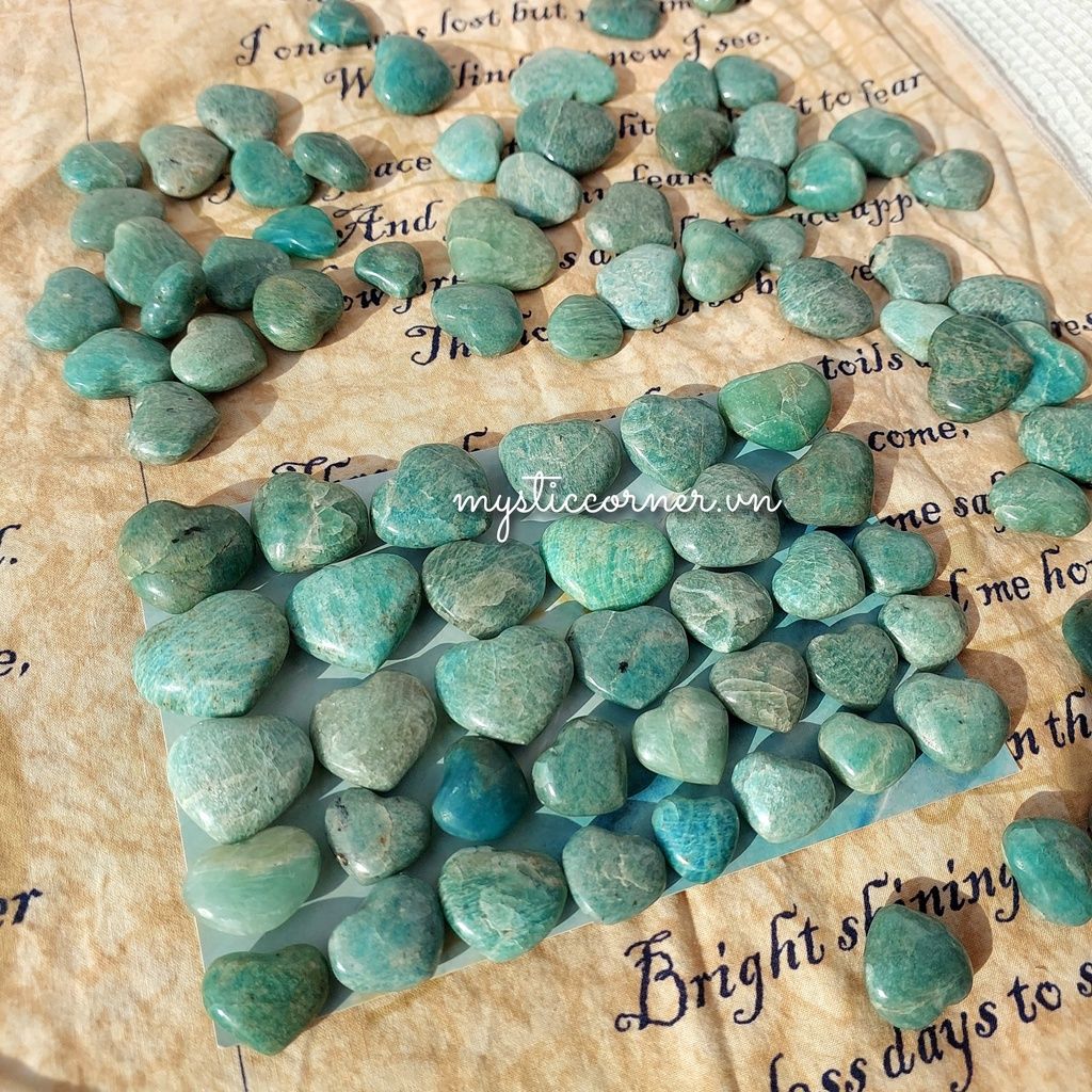  Tim đá Amazonite (đá Thiên Hà) đá thanh tẩy Tarot, Reiki, thiền định, phong thủy 