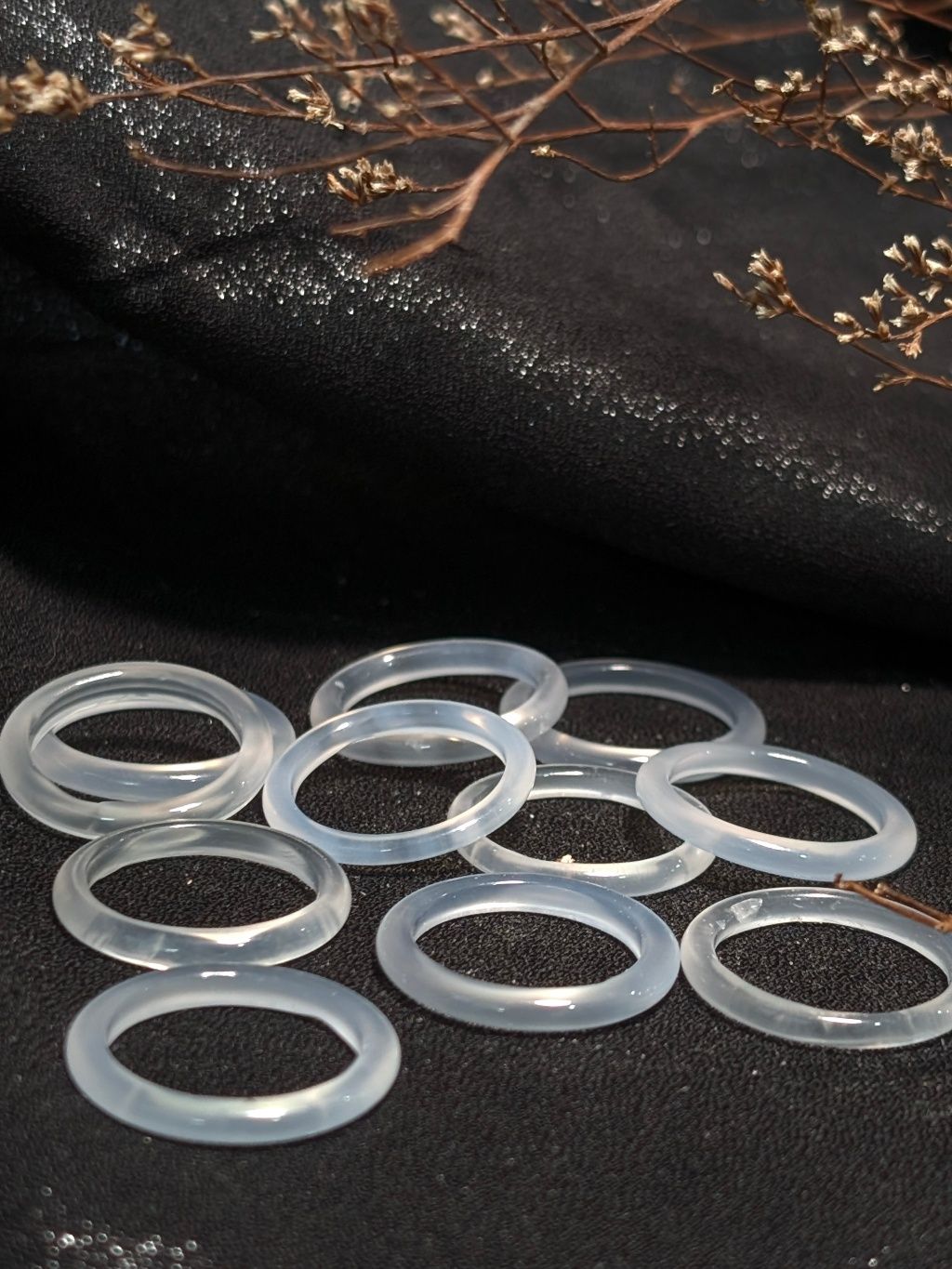  Nhẫn Bạch Nguyệt Quang - Mã Não Trắng 