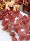  Đá thô Red Strawberry, Thạch Anh Dâu Đỏ size mini handmade 