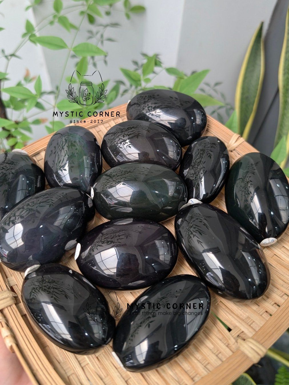  Viên Palm Obsidian Đa Sắc tự nhiên, Bảo Vệ Năng Lượng, Thanh Tẩy, Thiền Định, Tarot, Reiki 