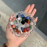  Túi đá thạch anh may mắn, đá thanh tẩy bài Tarot, đá phong thuỷ, quà tặng 