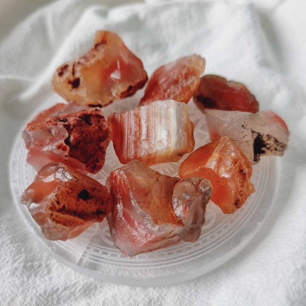  Viên đá thô mã não Carnelian (Carnelian Agate) đá thanh tẩy Tarot, Reiki, phong thủy, thiền định 