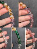  Vòng Ngũ Hành Mix Đá Citrine, Clear, Amethyst, Dâu đỏ, Dâu xanh 