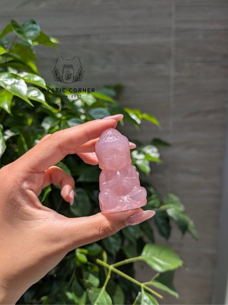  Tượng Phật Thích Ca Thạch Anh Hồng/ Rose Quartz Madagascar 5.5cm 