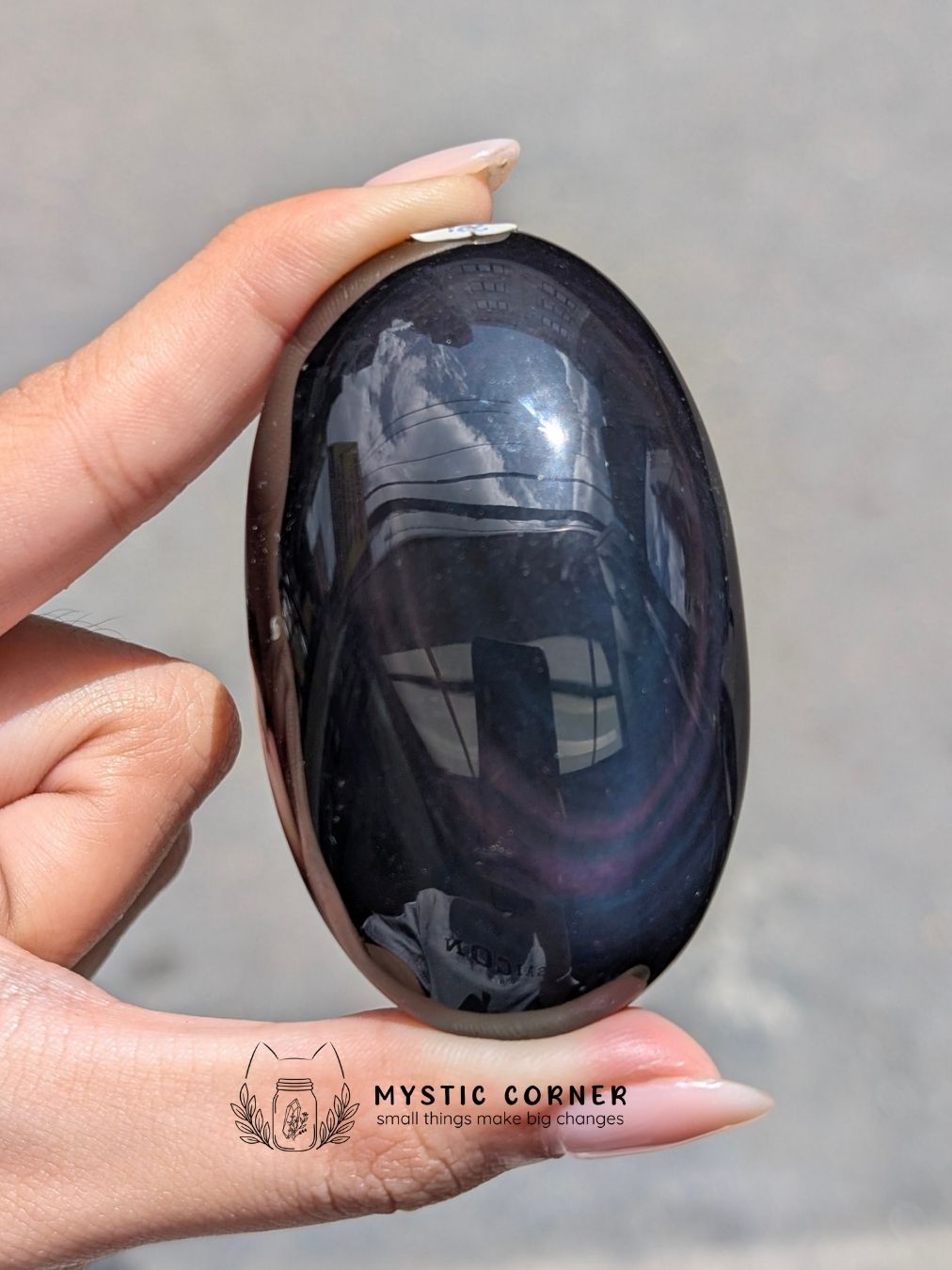  Viên Palm Obsidian Đa Sắc tự nhiên, Bảo Vệ Năng Lượng, Thanh Tẩy, Thiền Định, Tarot, Reiki 