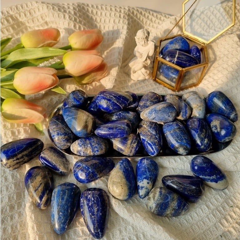  Viên đá thanh tẩy Lapis Lazuli (ngọc lưu ly) loại đẹp dùng trong Tarot, Reiki, thiền định, phong thủy 