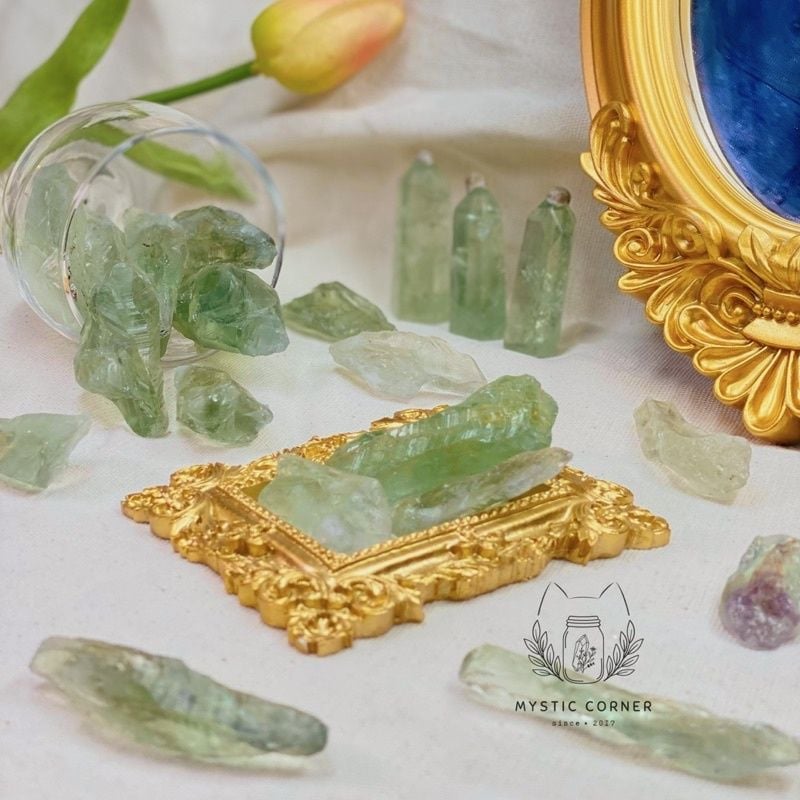  Thô Prasiolite Green Amethyst - thạch anh tím xanh 