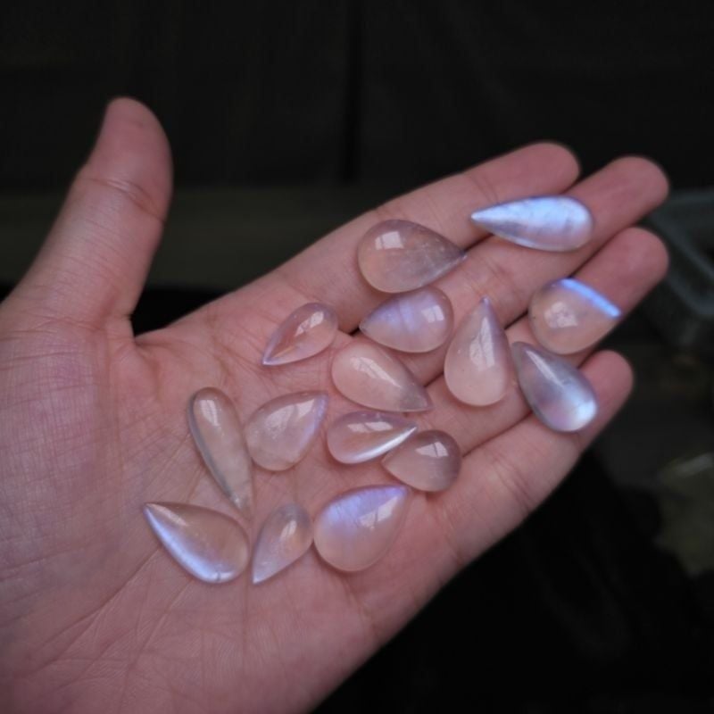  [High Quality] Mặt đá Moonstone (đá mặt trăng) chất lượng cao, ánh lửa mạnh 