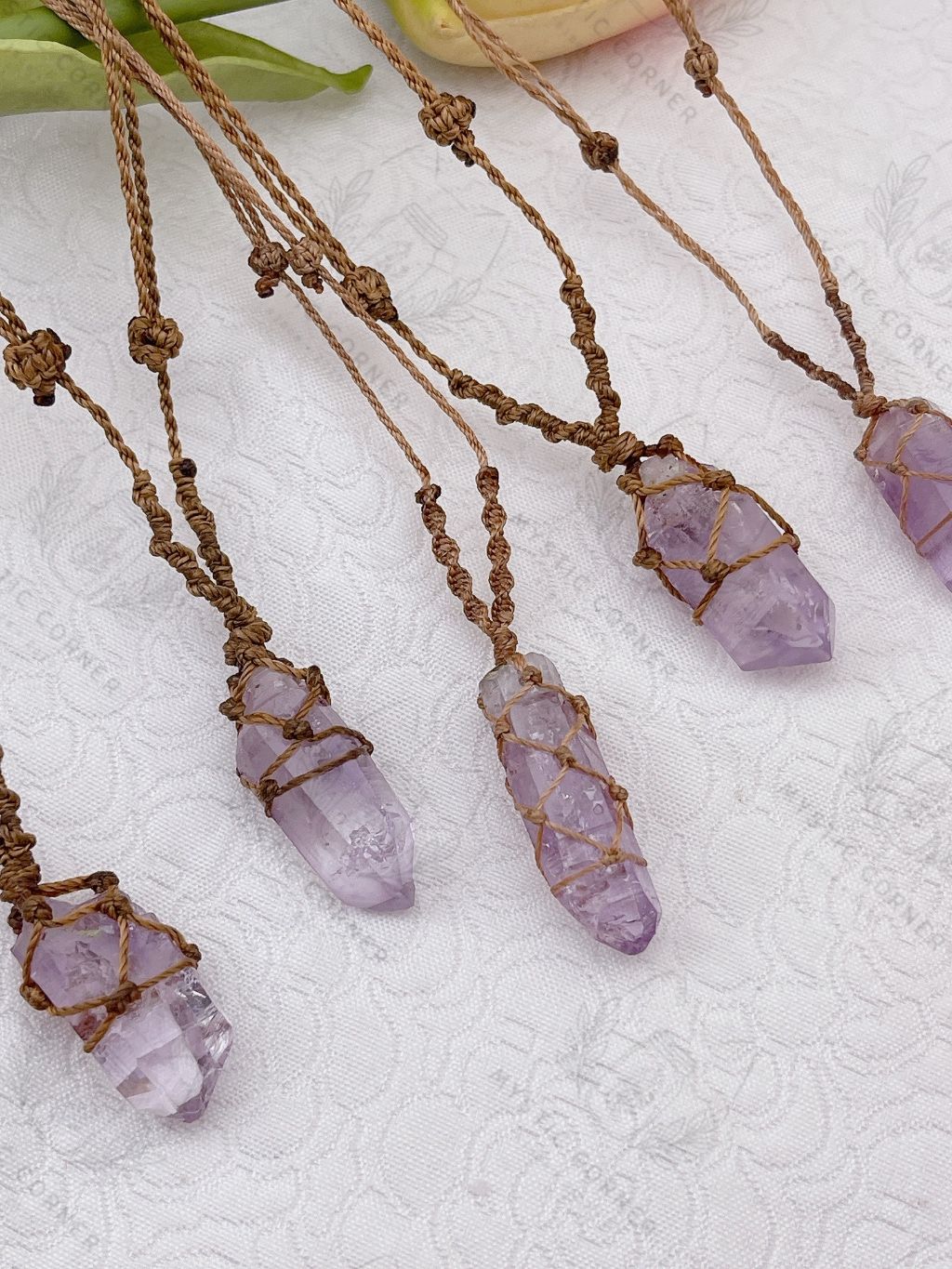  Dây chuyền Veracruz Amethyst in Mexico Macrame Thạch anh Tím 